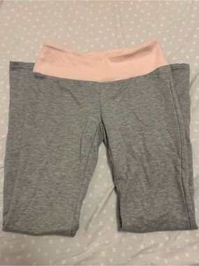 Wide-leg flare Leggings with Pink Waistband
